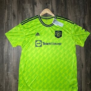 Adidas Neon Green Manchester United Men's Jersey